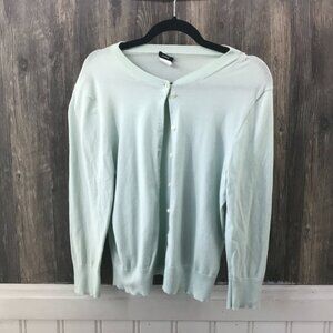 J . Crew pale mint green cardigan sweater size L